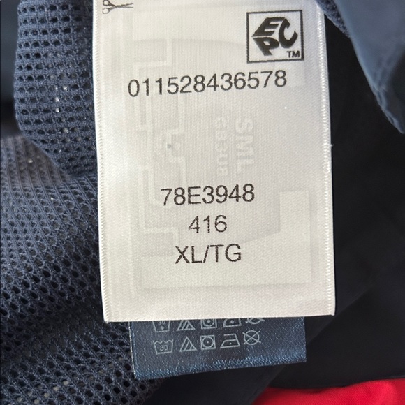 Tommy Hilfiger Men's Windbreaker in Navy with Red and White Stripes Hood Size XL - Picture 13 of 14